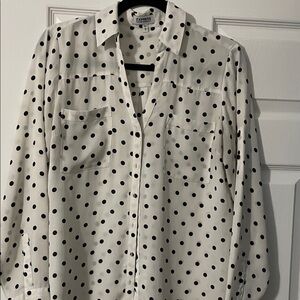 Express Black and White Polka Dot Shirt